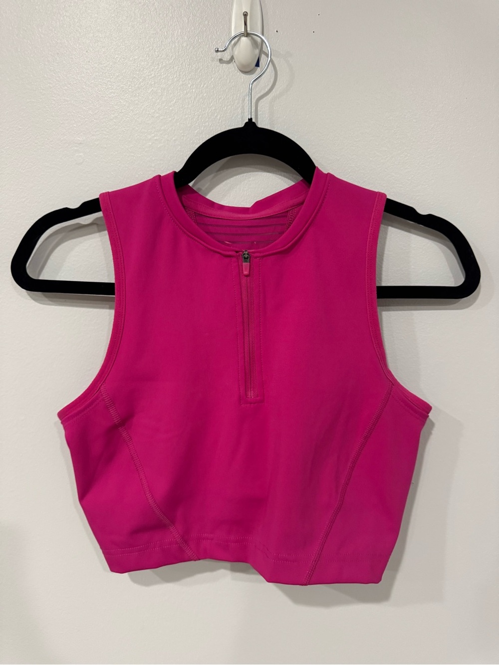 Nike Bright Pink Zip Crop Tank